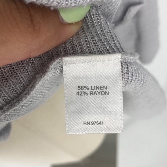 J. Jill Linen Rayon BlendLong Sleeve Crochet Top - Picture 10 of 11